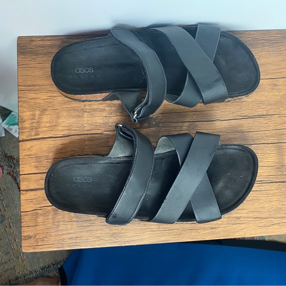 [WIDE WIDTH] ASOS double cross-strap flat sandals - Picture 2 of 3